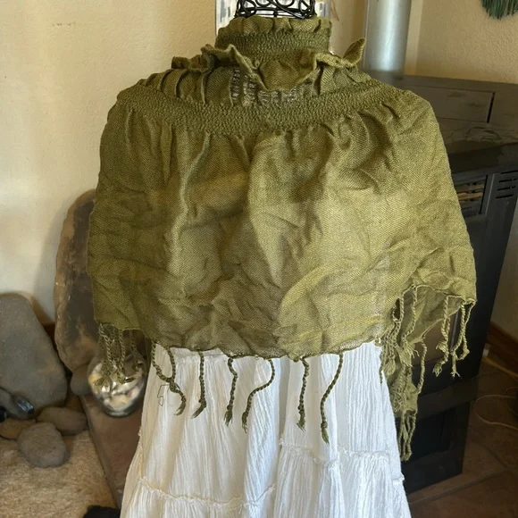 Frenchi Olive Green Scarf Wrap - Picture 2 of 5